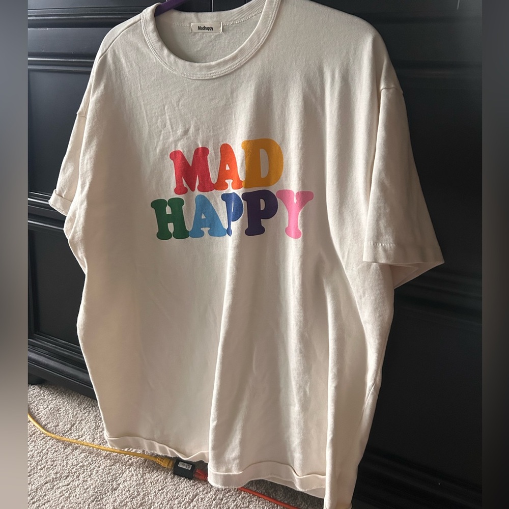 Madhappy Cream Tee with Colorful Logo